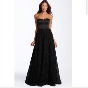 Adrianna Papell Black Rosette Gown